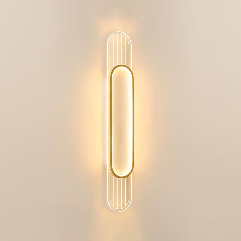 Houten eigentijdse muur sconce 1-licht ovale wand gemonteerde verlichting voor slaapkamer