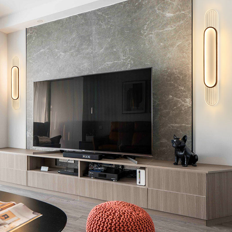 Houten eigentijdse muur sconce 1-licht ovale wand gemonteerde verlichting voor slaapkamer