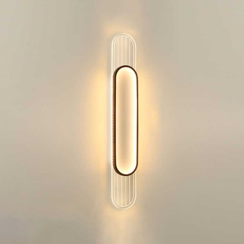 Houten eigentijdse muur sconce 1-licht ovale wand gemonteerde verlichting voor slaapkamer