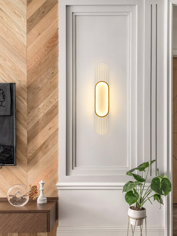 Houten eigentijdse muur sconce 1-licht ovale wand gemonteerde verlichting voor slaapkamer