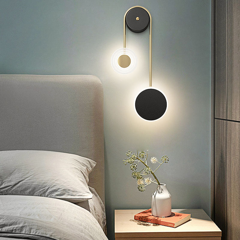 Lámparas de pared de luz de luz de 2 luces de media sombra contemporánea para sala de estar para sala de estar