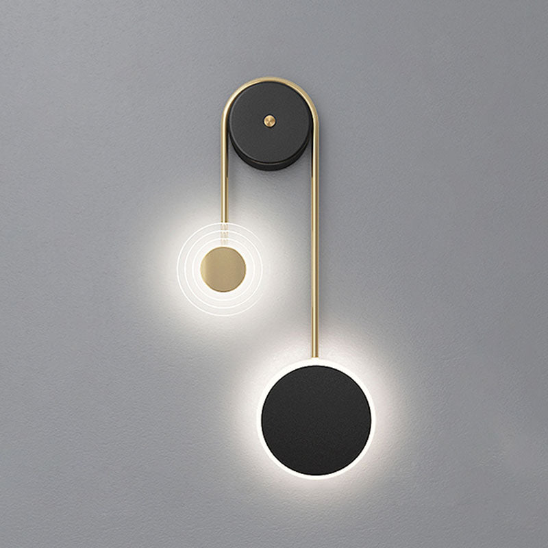 Lámparas de pared de luz de luz de 2 luces de media sombra contemporánea para sala de estar para sala de estar