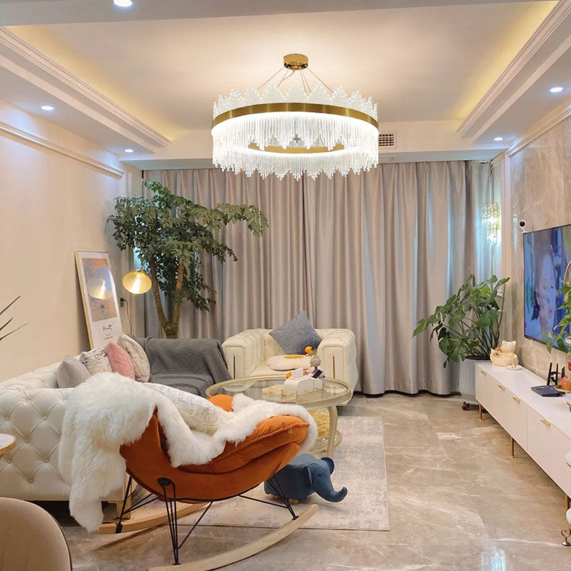 Lampada il lampadario circolare Light Segnalizzazione moderna Simplicity Crystal Crystal Ciondolo per il ristorante