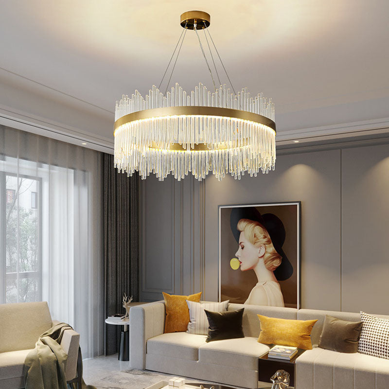 Lampada il lampadario circolare Light Segnalizzazione moderna Simplicity Crystal Crystal Ciondolo per il ristorante