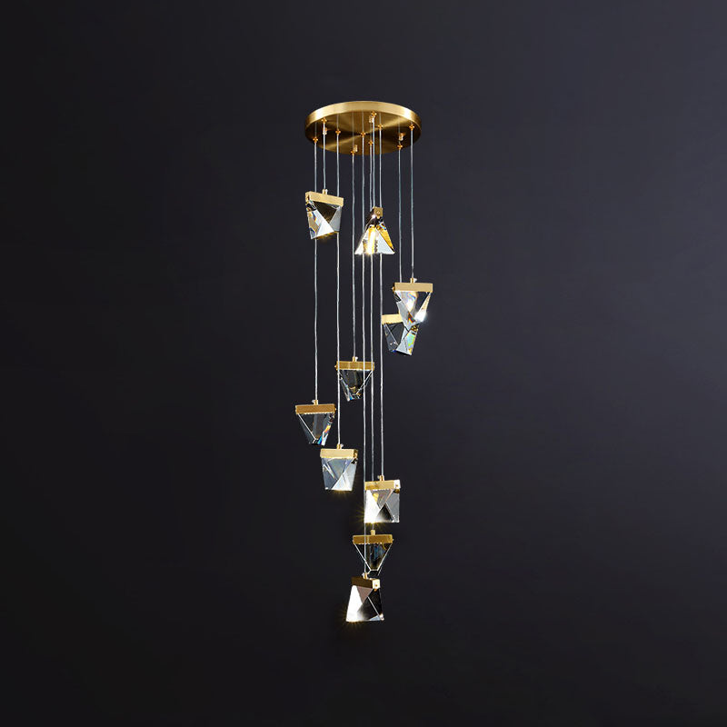 New Modern Gold Tiered Chandelier Light Fixtures Crystal LED Hanging Lamp for Living Room
