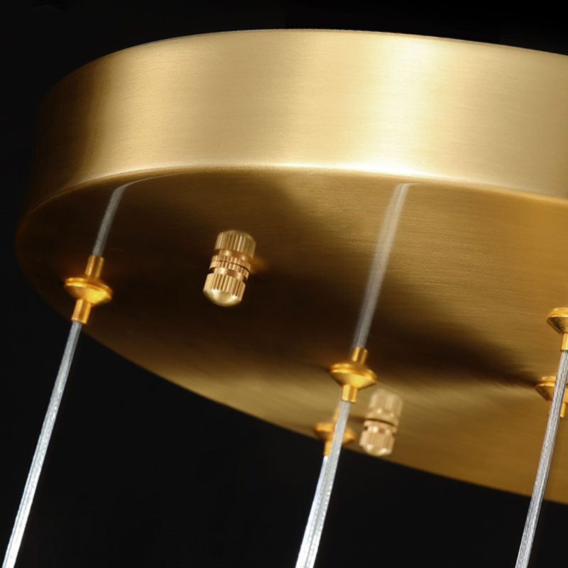 New Modern Gold Tiered Chandelier Light Fixtures Crystal LED Hanging Lamp for Living Room