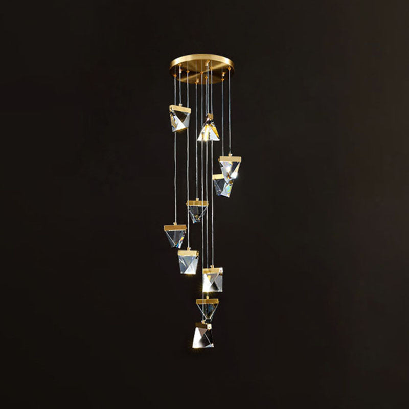 New Modern Gold Tiered Chandelier Light Fixtures Crystal LED Hanging Lamp for Living Room