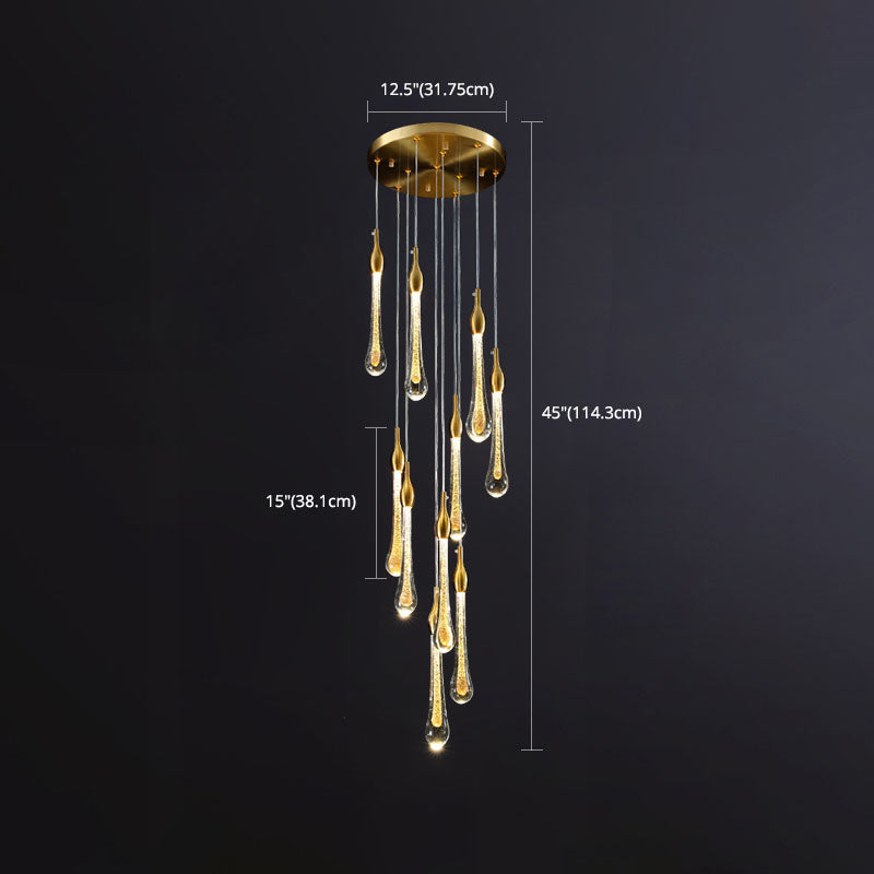 New Modern Gold Tiered Chandelier Light Fixtures Crystal LED Hanging Lamp for Living Room