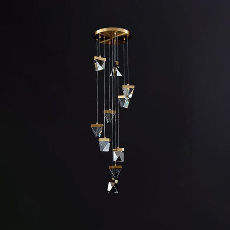 New Modern Gold Tiered Chandelier Light Fixtures Crystal LED Hanging Lamp for Living Room
