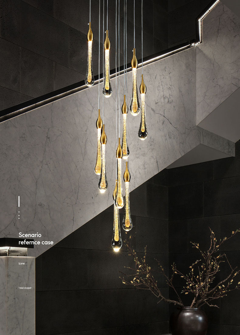 New Modern Gold Tiered Chandelier Light Fixtures Crystal LED Hanging Lamp for Living Room