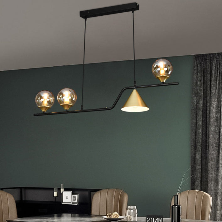 Round Island Lighting Fixture Modern-Style Glass Island Chandelier for Dinning Room