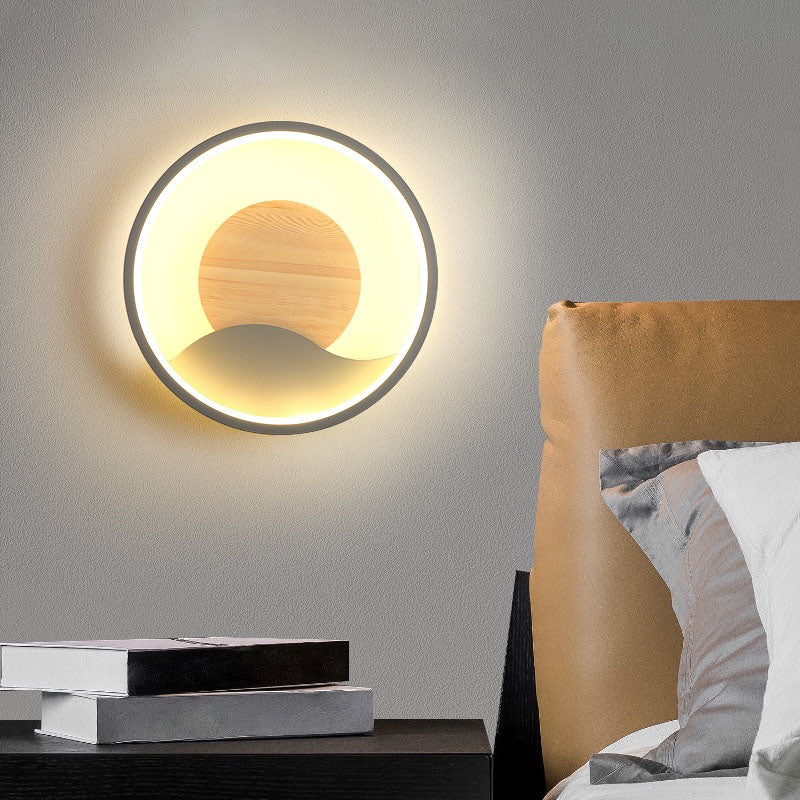 Aluminium afgeronde schaduw Wandlicht Moderne 1-licht LED-wand sconce voor slaapkamer