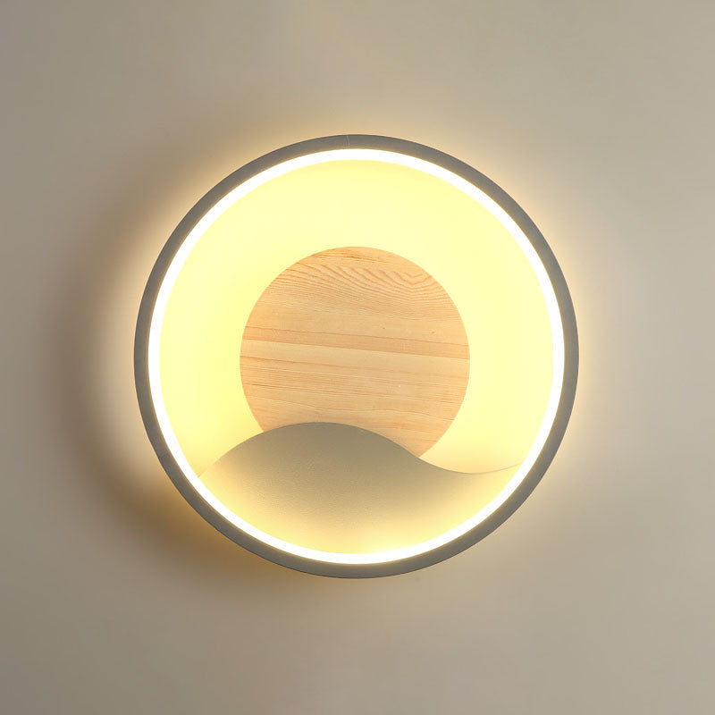 Aluminium afgeronde schaduw Wandlicht Moderne 1-licht LED-wand sconce voor slaapkamer