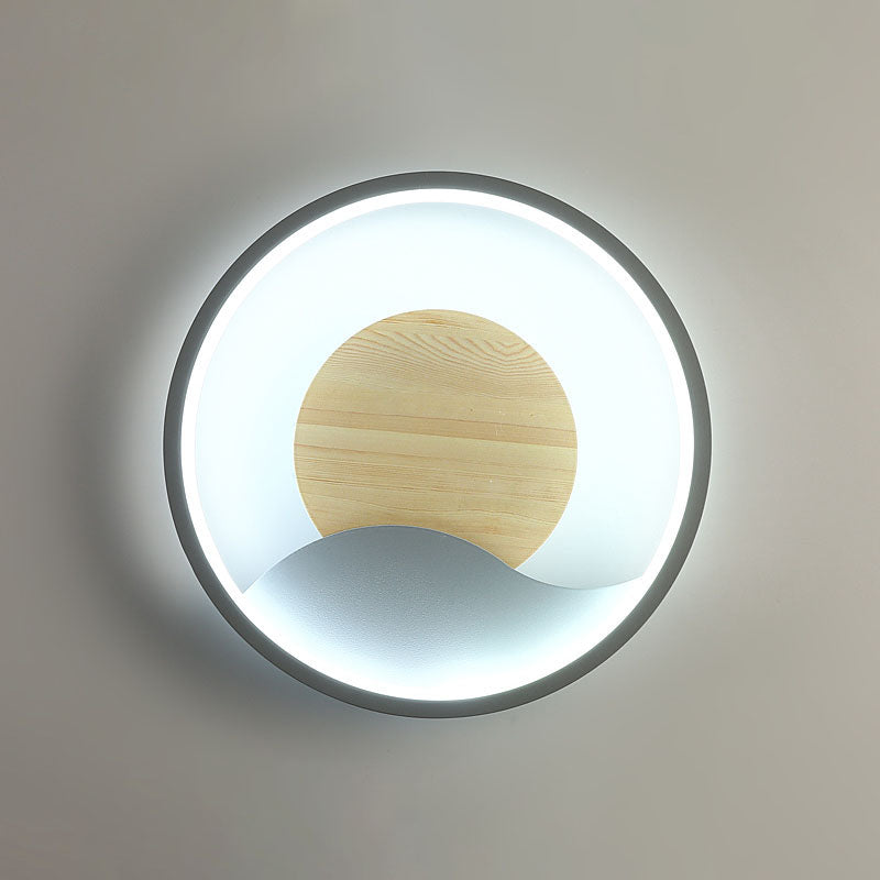 Aluminium afgeronde schaduw Wandlicht Moderne 1-licht LED-wand sconce voor slaapkamer