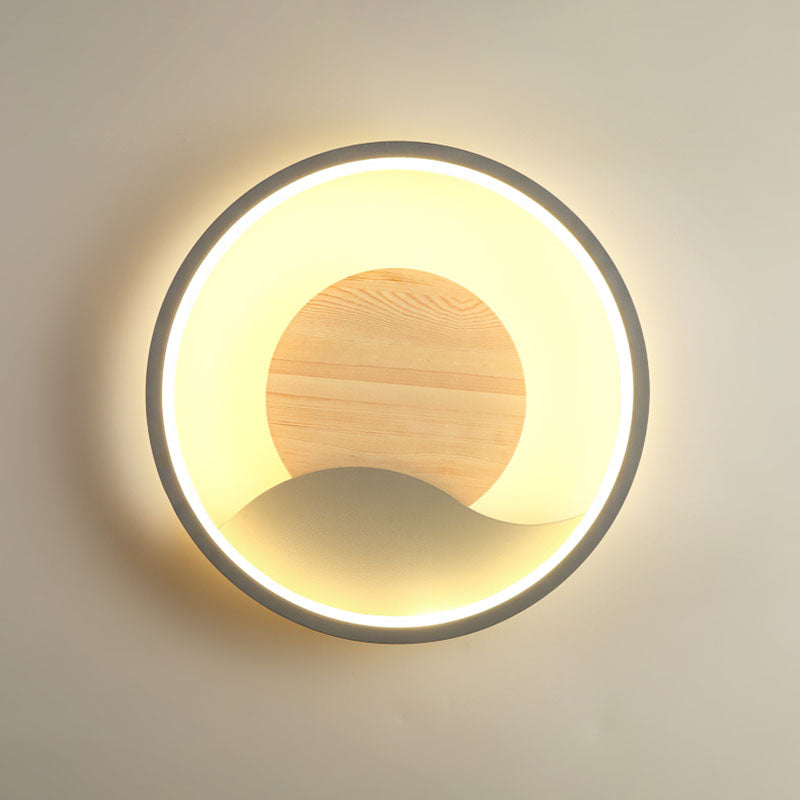 Aluminium afgeronde schaduw Wandlicht Moderne 1-licht LED-wand sconce voor slaapkamer