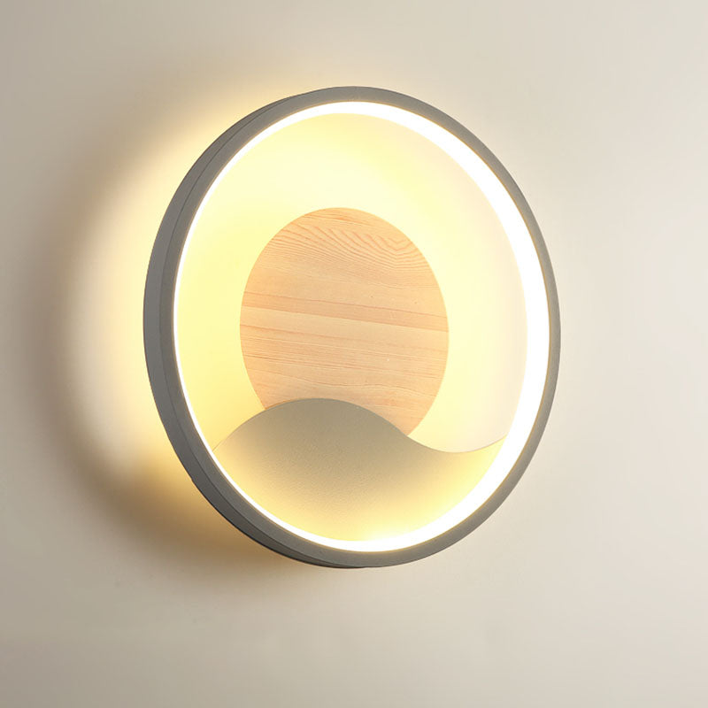 Aluminium afgeronde schaduw Wandlicht Moderne 1-licht LED-wand sconce voor slaapkamer