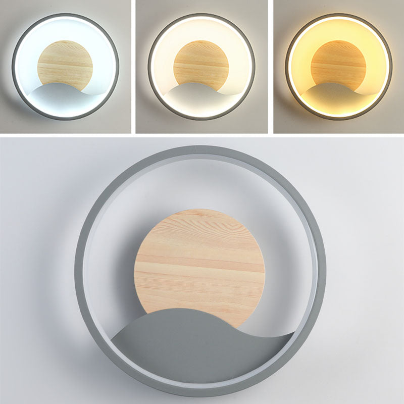 Aluminum Rounded Shade Wall Light Modern 1-Light LED Wall Sconce for Bedroom