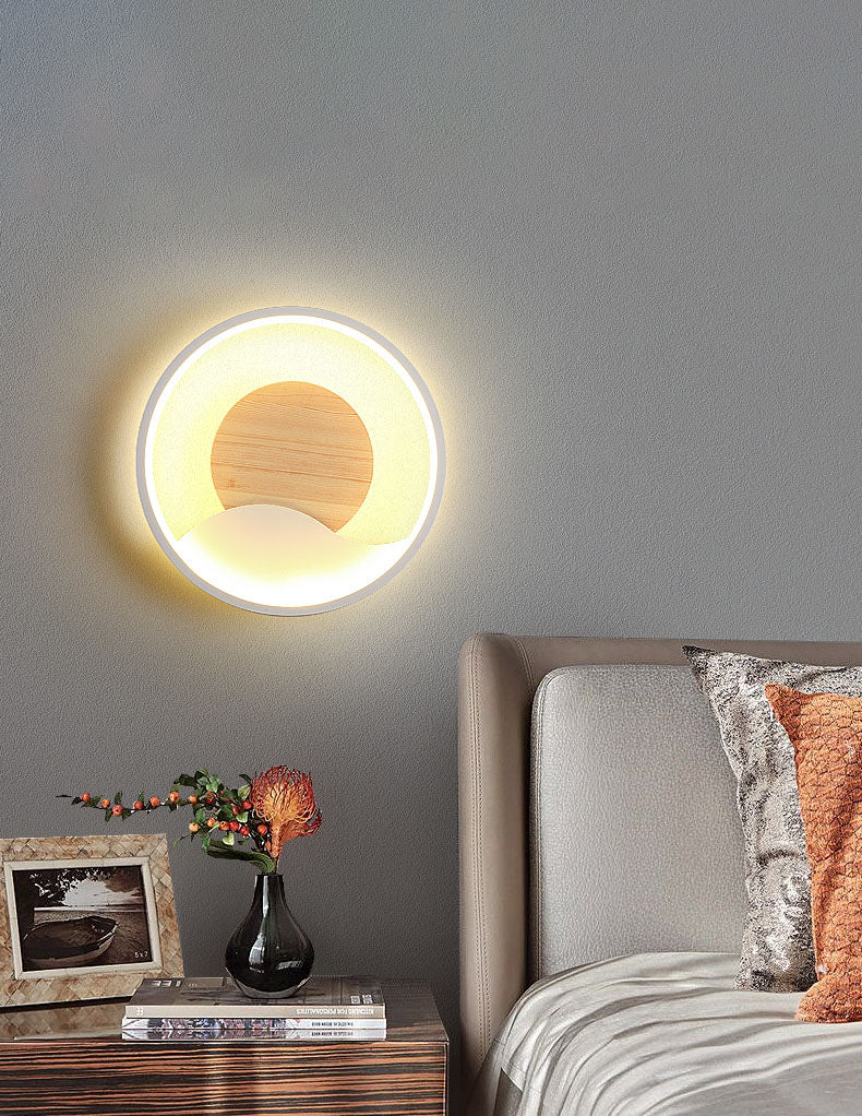 Aluminium afgeronde schaduw Wandlicht Moderne 1-licht LED-wand sconce voor slaapkamer