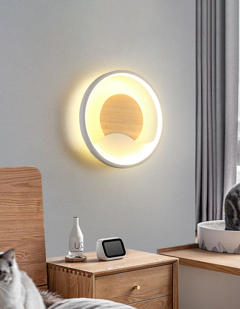 Aluminium afgeronde schaduw Wandlicht Moderne 1-licht LED-wand sconce voor slaapkamer