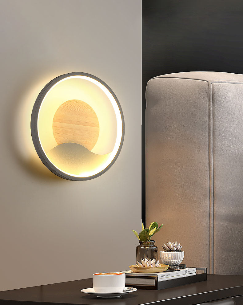 Aluminium afgeronde schaduw Wandlicht Moderne 1-licht LED-wand sconce voor slaapkamer