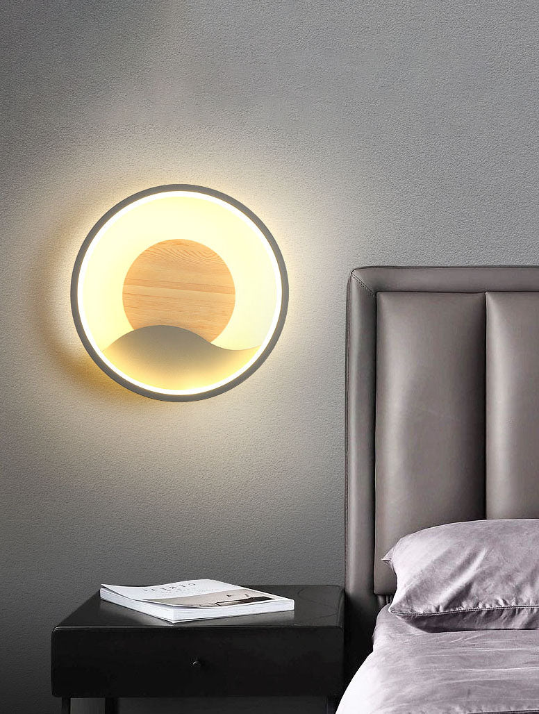 Aluminium afgeronde schaduw Wandlicht Moderne 1-licht LED-wand sconce voor slaapkamer
