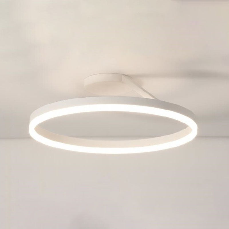 Acrylic Semi Flush Light Fixtures Oval Ring Modern Simplicity Bedroom Ceiling Flush Mount Lights