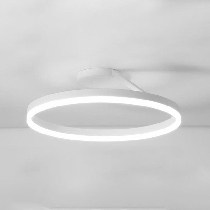 Acrylic Semi Flush Light Fixtures Oval Ring Modern Simplicity Bedroom Ceiling Flush Mount Lights
