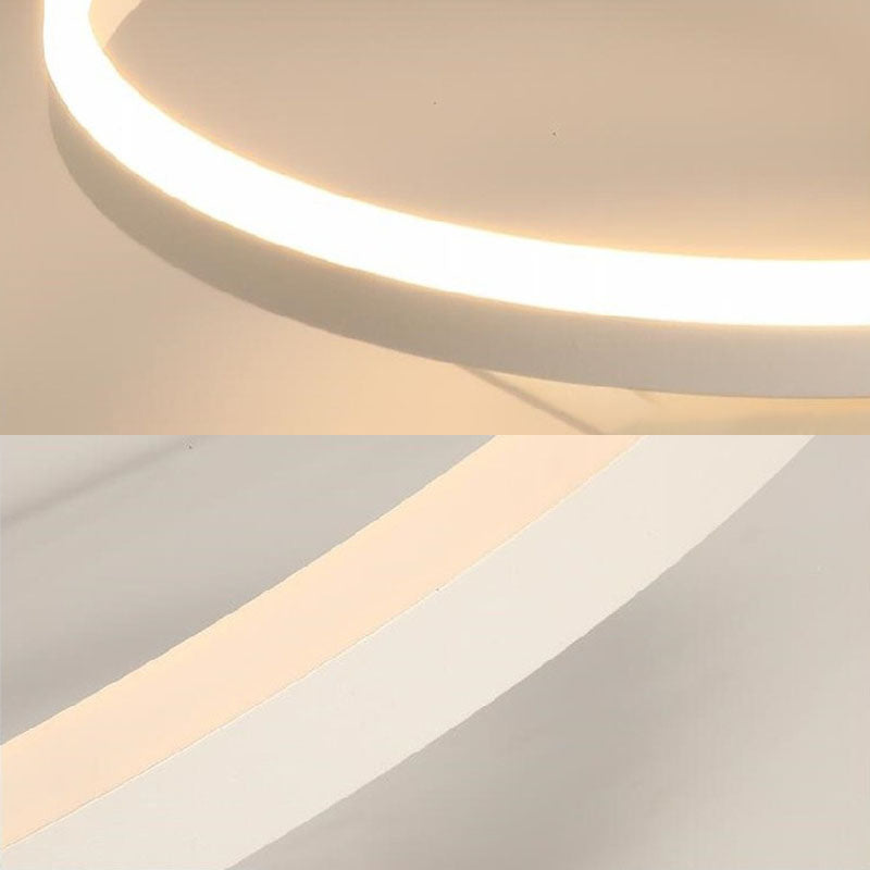 Acrylic Semi Flush Light Fixtures Oval Ring Modern Simplicity Bedroom Ceiling Flush Mount Lights