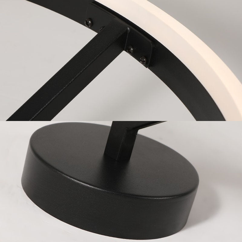 Acrylic Semi Flush Light Fixtures Oval Ring Modern Simplicity Bedroom Ceiling Flush Mount Lights