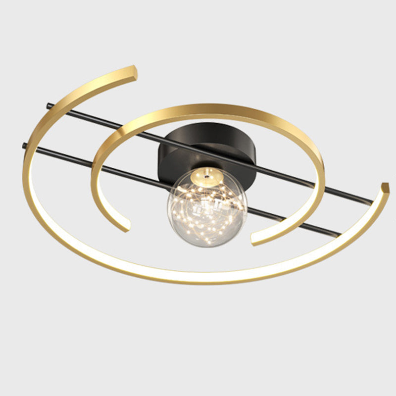 LED SEMI FLUSH MANTEPLA DE MONTAJE DE MONTAJE MODERNA Simplicidad moderna Luz de montaje de techo de lámpara para dormitorio