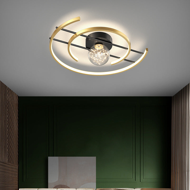 LED SEMI FLUSH MANTEPLA DE MONTAJE DE MONTAJE MODERNA Simplicidad moderna Luz de montaje de techo de lámpara para dormitorio