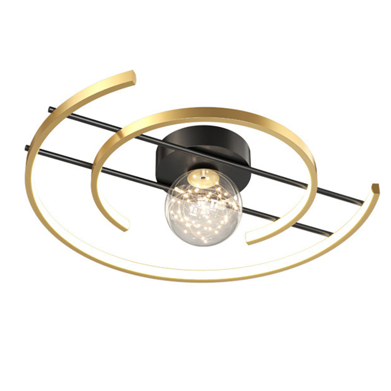 LED SEMI FLUSH MANTEPLA DE MONTAJE DE MONTAJE MODERNA Simplicidad moderna Luz de montaje de techo de lámpara para dormitorio