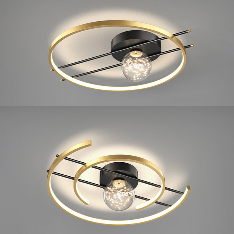 LED SEMI FLUSH MANTEPLA DE MONTAJE DE MONTAJE MODERNA Simplicidad moderna Luz de montaje de techo de lámpara para dormitorio