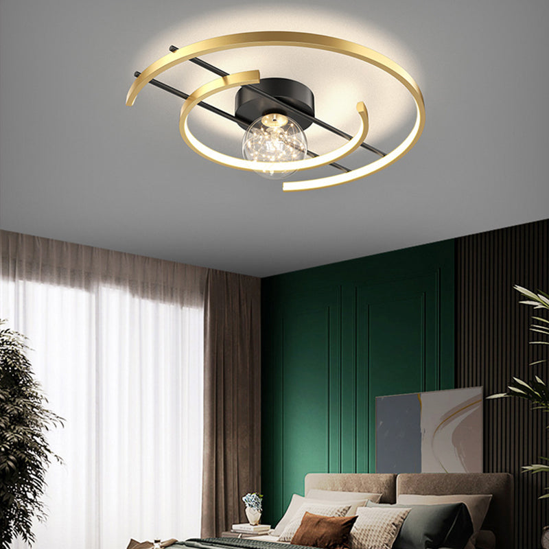 LED SEMI FLUSH MANTEPLA DE MONTAJE DE MONTAJE MODERNA Simplicidad moderna Luz de montaje de techo de lámpara para dormitorio