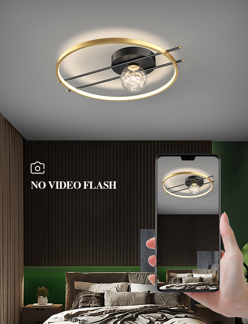 LED SEMI FLUSH MANTEPLA DE MONTAJE DE MONTAJE MODERNA Simplicidad moderna Luz de montaje de techo de lámpara para dormitorio
