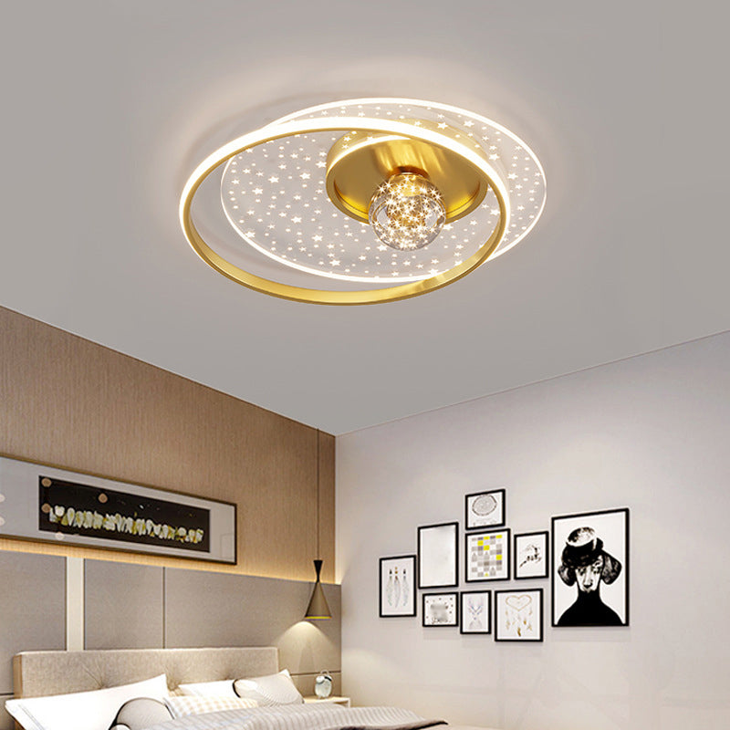 Luminaires de plafond encastrés modernes en acrylique, cercle encastré pour chambre à coucher