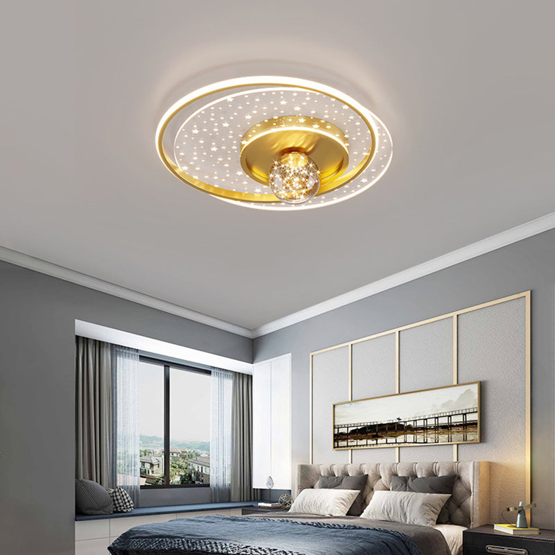 Luminaires de plafond encastrés modernes en acrylique, cercle encastré pour chambre à coucher