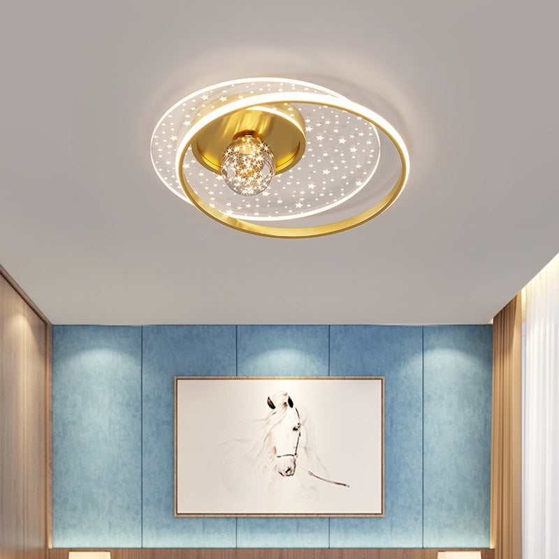 Luminaires de plafond encastrés modernes en acrylique, cercle encastré pour chambre à coucher