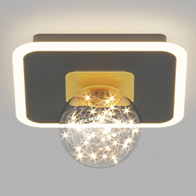 Geometrische halbbündige Leuchte, moderne, schlichte Deckenleuchte für Schlafzimmer