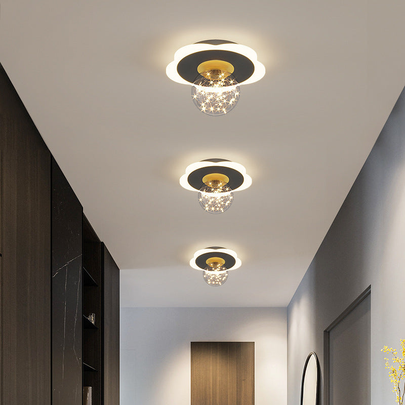 Geometrische halbbündige Leuchte, moderne, schlichte Deckenleuchte für Schlafzimmer