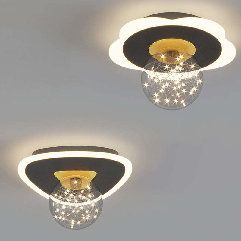 Geometrische halbbündige Leuchte, moderne, schlichte Deckenleuchte für Schlafzimmer