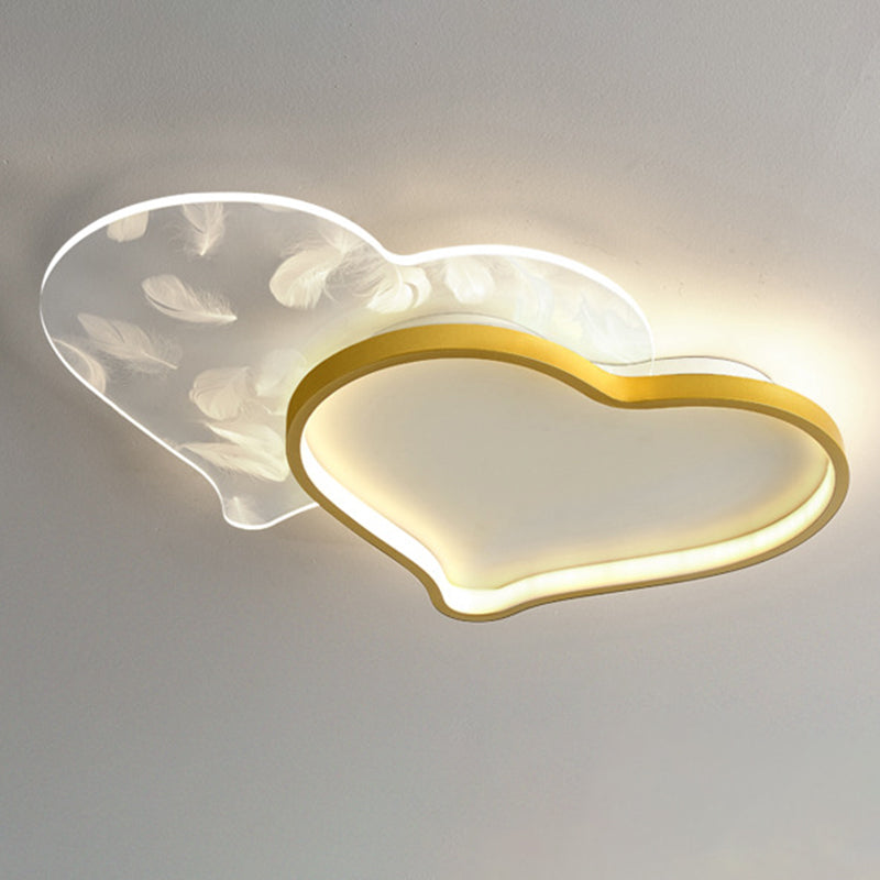 Herz-Unterputz-Deckenleuchte aus Acryl, moderne Einfachheit, Unterputz-Deckenleuchte für Wohnzimmer