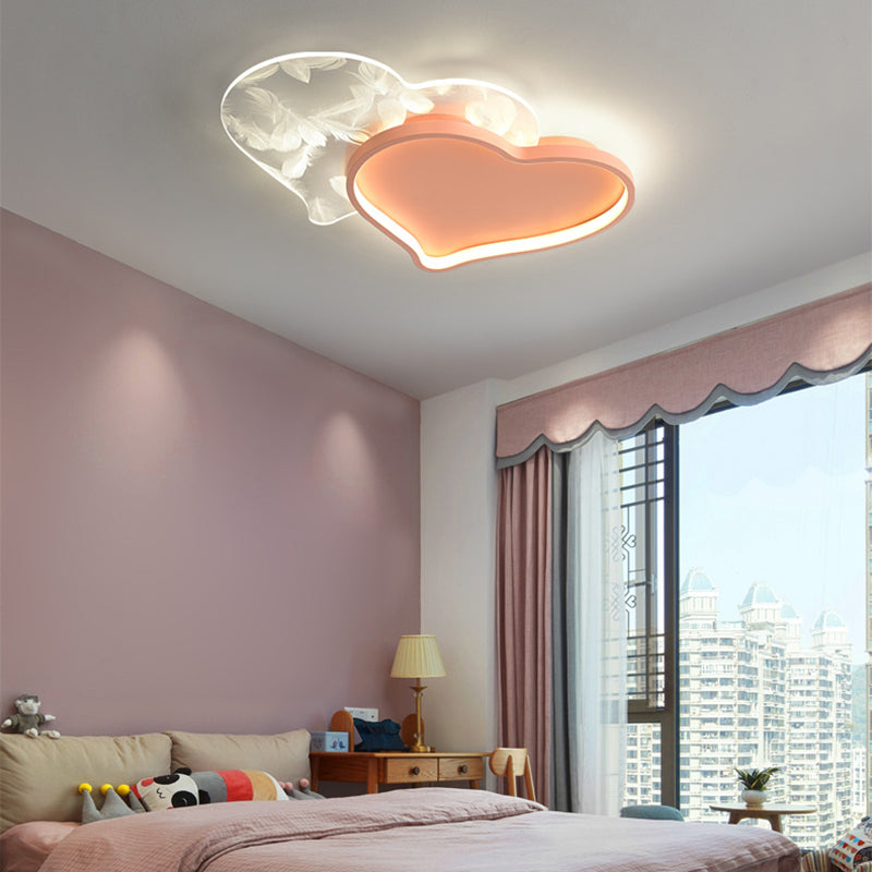 Herz-Unterputz-Deckenleuchte aus Acryl, moderne Einfachheit, Unterputz-Deckenleuchte für Wohnzimmer