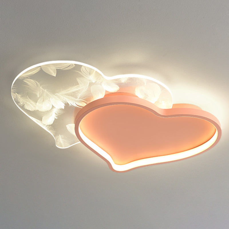 Herz-Unterputz-Deckenleuchte aus Acryl, moderne Einfachheit, Unterputz-Deckenleuchte für Wohnzimmer
