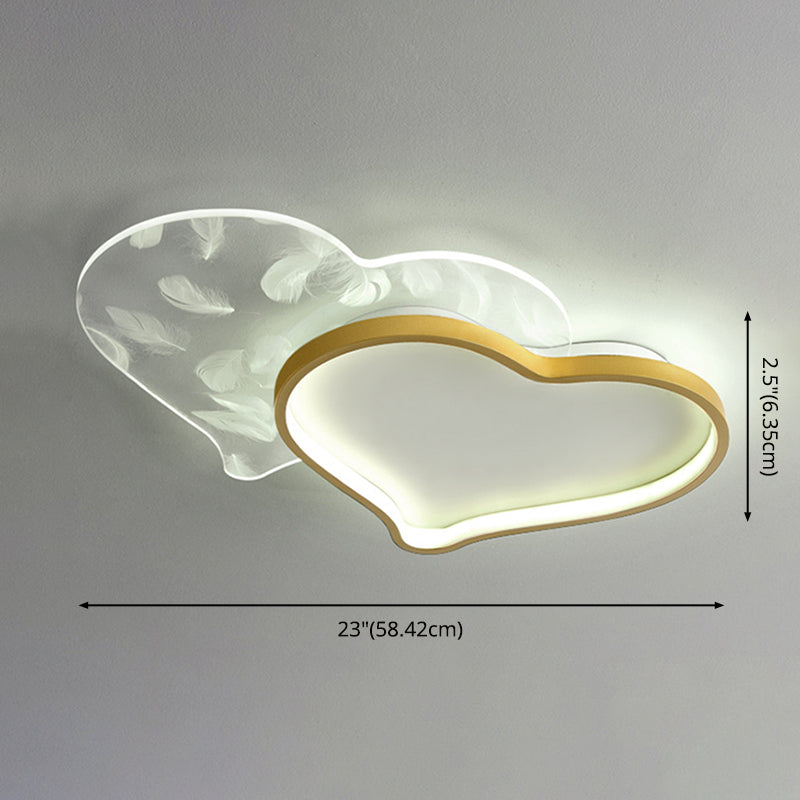 Herz-Unterputz-Deckenleuchte aus Acryl, moderne Einfachheit, Unterputz-Deckenleuchte für Wohnzimmer