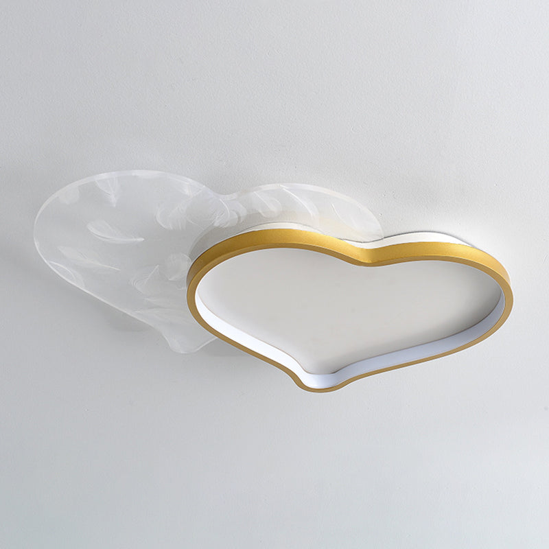Herz-Unterputz-Deckenleuchte aus Acryl, moderne Einfachheit, Unterputz-Deckenleuchte für Wohnzimmer