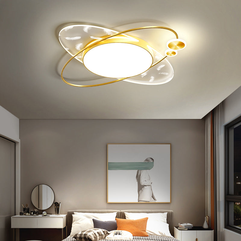 Luminaires de plafond encastrés modernes en acrylique, cercle encastré pour chambre à coucher