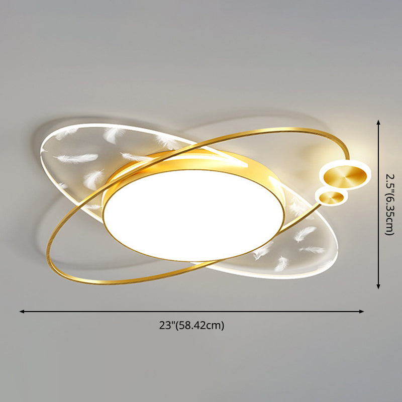 Luminaires de plafond encastrés modernes en acrylique, cercle encastré pour chambre à coucher