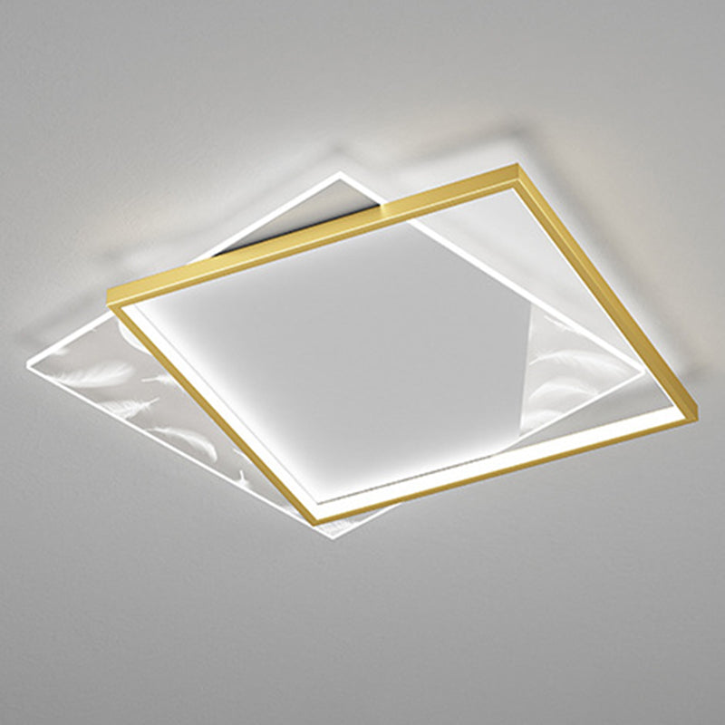 Plafonnier encastré géométrique minimaliste moderne luminaire encastré en verre