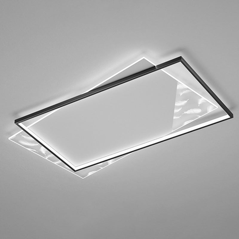 Plafonnier encastré géométrique minimaliste moderne luminaire encastré en verre